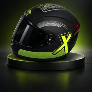 Black & Green Sport Bike Helmet