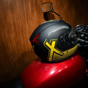 BLACK AND YELLOW HELMET